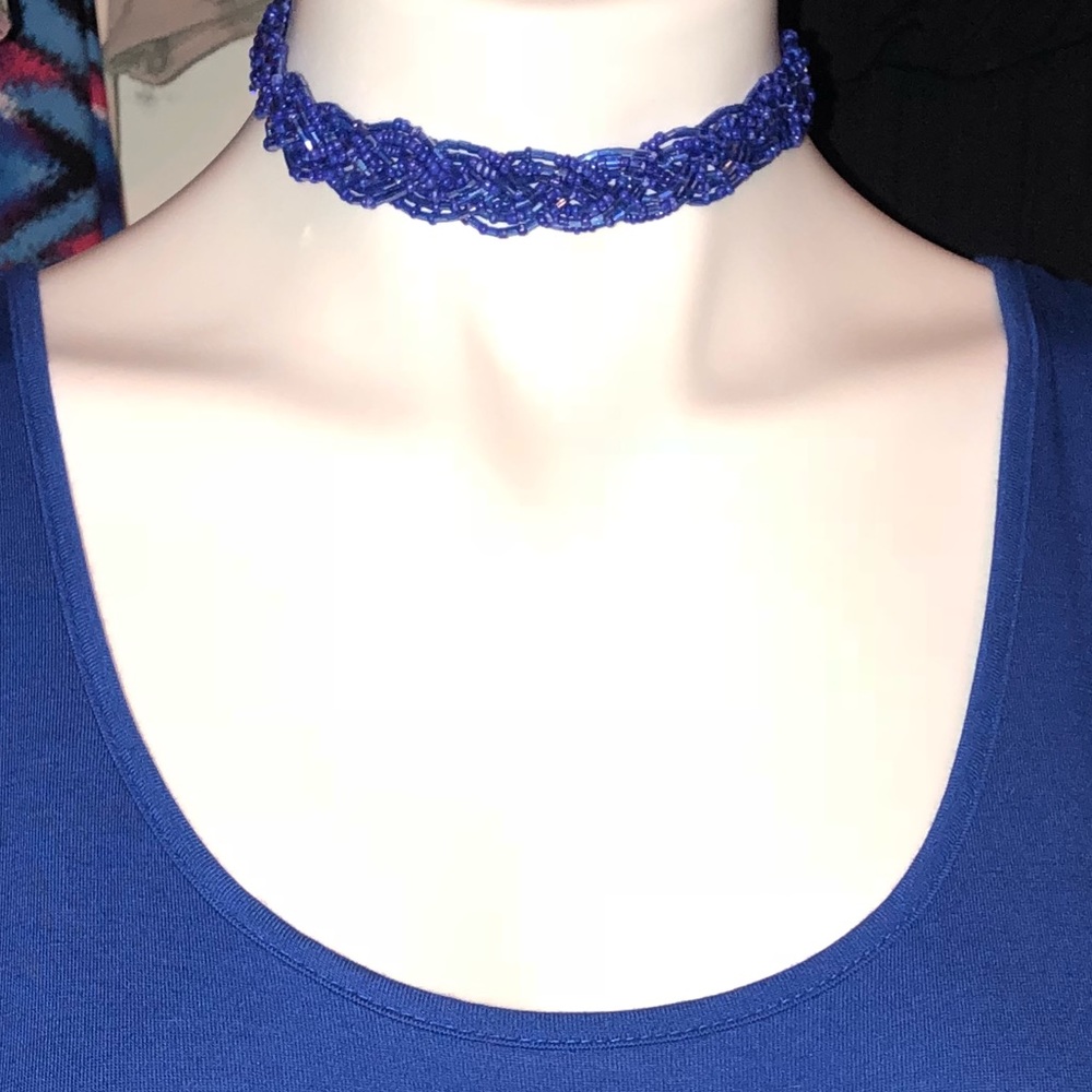 Royal Blue choker nice bling adjustable length